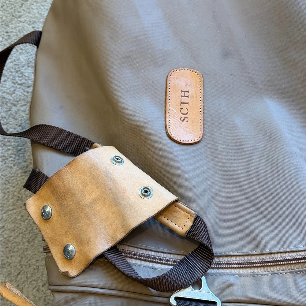 Jon Hart Design Tan/Brown Leather-Trim Duffle